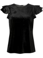 Dorothy Perkins *only Black Frill Woven Top