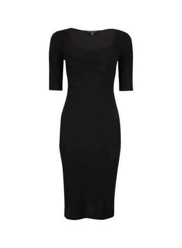 Dorothy Perkins Black Sweetheart Ribbed Bodycon Dress
