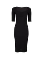 Dorothy Perkins Black Sweetheart Ribbed Bodycon Dress