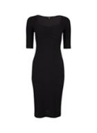 Dorothy Perkins Black Sweetheart Ribbed Bodycon Dress