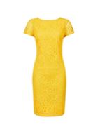 Dorothy Perkins Yellow Short Sleeve Lace Shift Dress