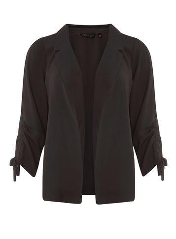 Dorothy Perkins Black Ruched Sleeve Jacket