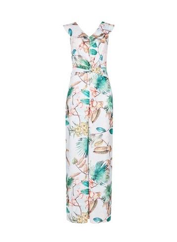 Dorothy Perkins Multi Colour Tropical Print Twist Jumpsuit
