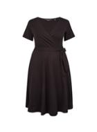 Dorothy Perkins Dp Curve Black Short Sleeve Wrap Dress