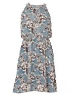 Dorothy Perkins *tenki Blue Floral Halter Neck Tea Dress