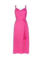 Dorothy Perkins Petite Pink Tie Midi Dress