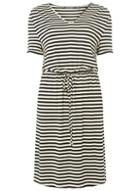 Dorothy Perkins *tall Black And Cream Striped Skater Dress