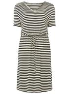 Dorothy Perkins *tall Black And Cream Striped Skater Dress