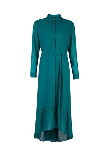 Dorothy Perkins Green Ruffle Hem Shirt Maxi Dress