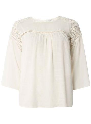 Dorothy Perkins *vila White Crochet Shoulder Top