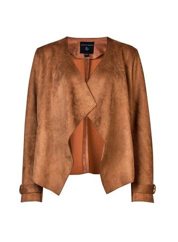 Dorothy Perkins Tan Short Waterfall Suedette Jacket