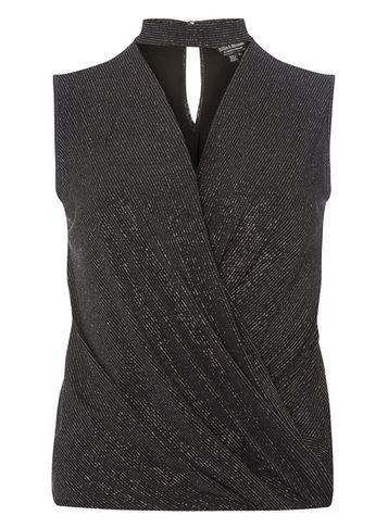 Dorothy Perkins *billie & Blossom Black Choker Disco Wrap Top