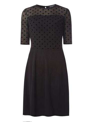 Dorothy Perkins *tall Black Dobby Mesh Dress
