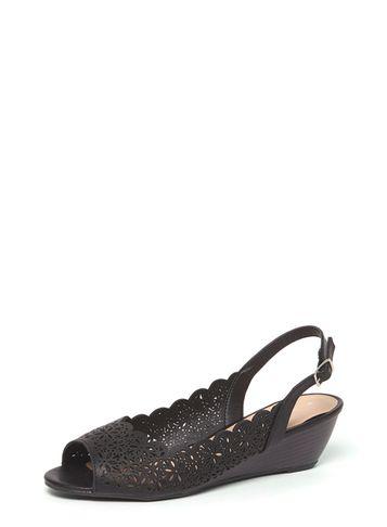 Dorothy Perkins Black 'roza' Lazer Chop Wedges