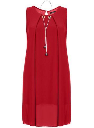 Dorothy Perkins *quiz Chiffon Hem Necklace Dress