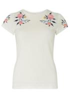Dorothy Perkins Petite Ivory Floral Embroidered T-shirt