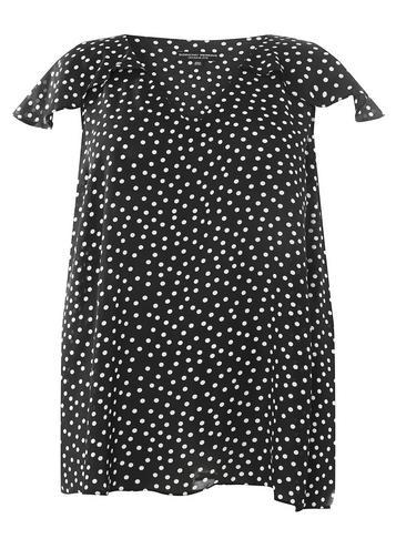 Dorothy Perkins *dp Curve Black Polka Dot Print Cape Blouse
