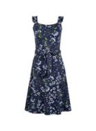 Dorothy Perkins Navy Ruffle Tie Fit And Flare Dress