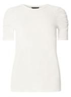Dorothy Perkins Ivory Ruched Sleeve T-shirt