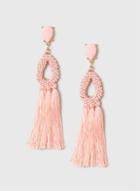 Dorothy Perkins Light Pink Seedbead And Tassel Earrings
