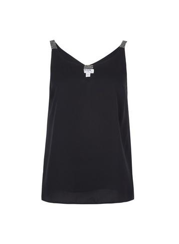 Dorothy Perkins Petite Black Diamante Camisole Top