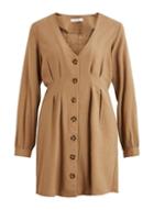 *vila Beige Long Sleeve Shirt Dress