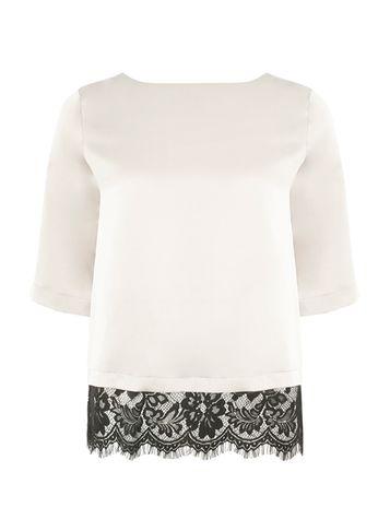 Dorothy Perkins Champagne Satin Lace T-shirt