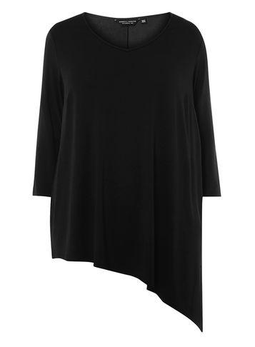 Dorothy Perkins Dp Curve Black Asymmetrical Hem T-shirt