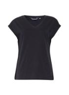 Dorothy Perkins Black Pocket Roll Sleeve Cotton T-shirt