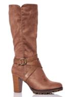 Dorothy Perkins *quiz Taupe Faux Suede Calf Boots