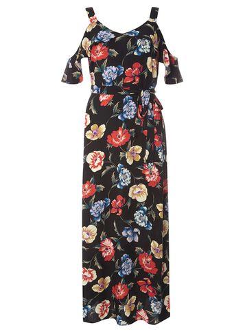 Dorothy Perkins Petite Multi Floral Frill Maxi Dress