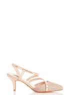 *quiz Wide Fit Rose Gold Mid Heel Court Shoes