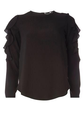 Dorothy Perkins Black Lace Ruffle Top