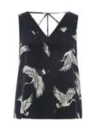 Dorothy Perkins *only Navy Bird Print Shell Top