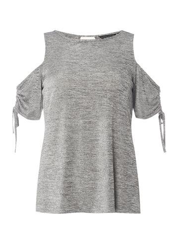 Dorothy Perkins Silver Ruched Side Top