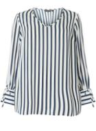 Dorothy Perkins Dp Curve Blue Striped Tie Cuff Blouse