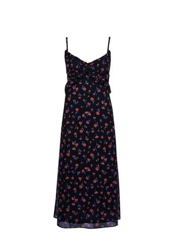 Dorothy Perkins Black Floral Print Chiffon Midi Dress