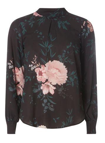 Dorothy Perkins Black Floral Print Tie Back Blouse