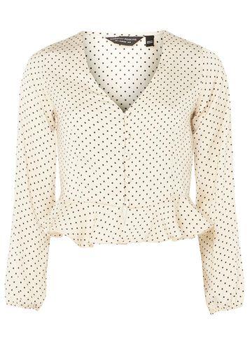Dorothy Perkins Cream Spotted Button Front Top