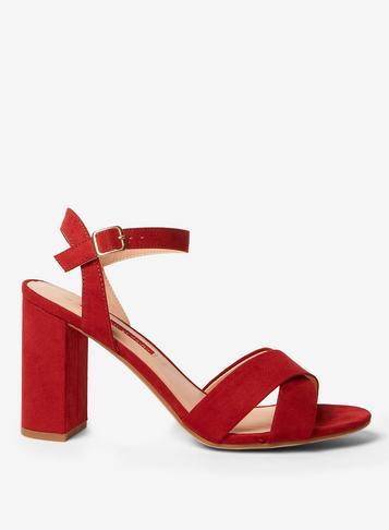 Dorothy Perkins Burgundy 'serena' Block Heel Sandals