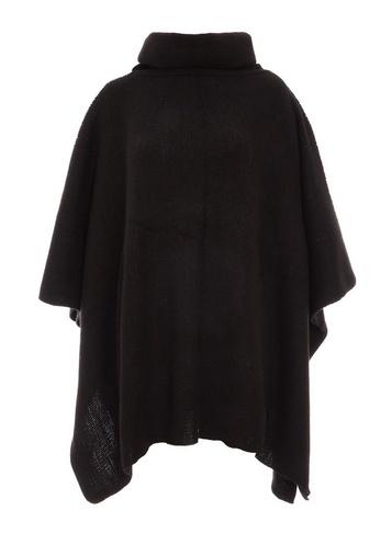 *quiz Black Polo Neck Knitted Poncho