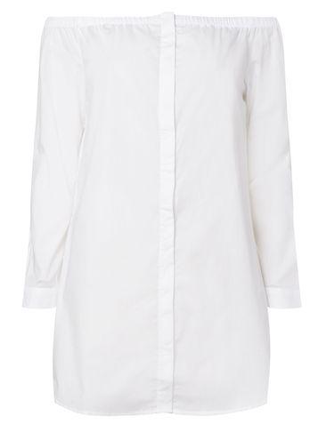 Dorothy Perkins *noisy May White Bardot Shirt Dress