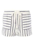 Dorothy Perkins Cream And Navy Stripe Linen Shorts
