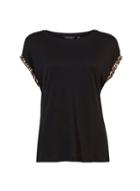 Dorothy Perkins Black Animal Print Cuff T-shirt