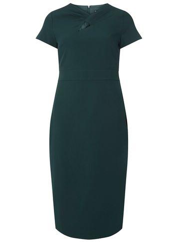 Dorothy Perkins Green Twist Neck Pencil Dress