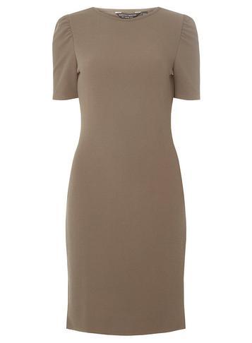 Dorothy Perkins Khaki Tuck Sleeve Bodycon Dress