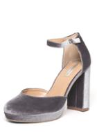 Dorothy Perkins Grey Velvet 'gabrielle' Court Shoes