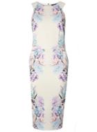 Dorothy Perkins *tall Ivory Floral Print Pencil Dress