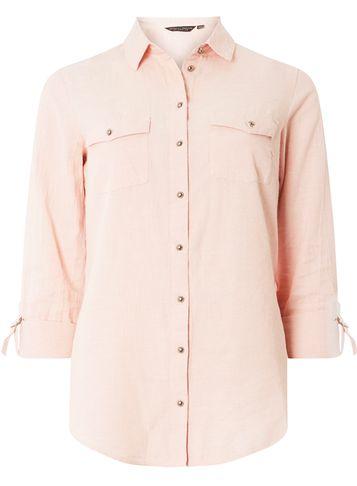 Dorothy Perkins Pink Cotton Linen Shirt