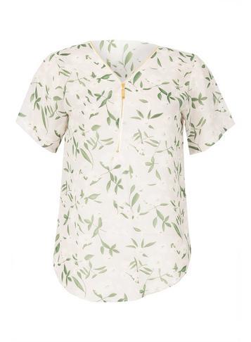 Dorothy Perkins *tenki Lilac Front Zip Floral Top